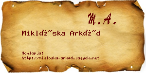 Miklóska Arkád névjegykártya